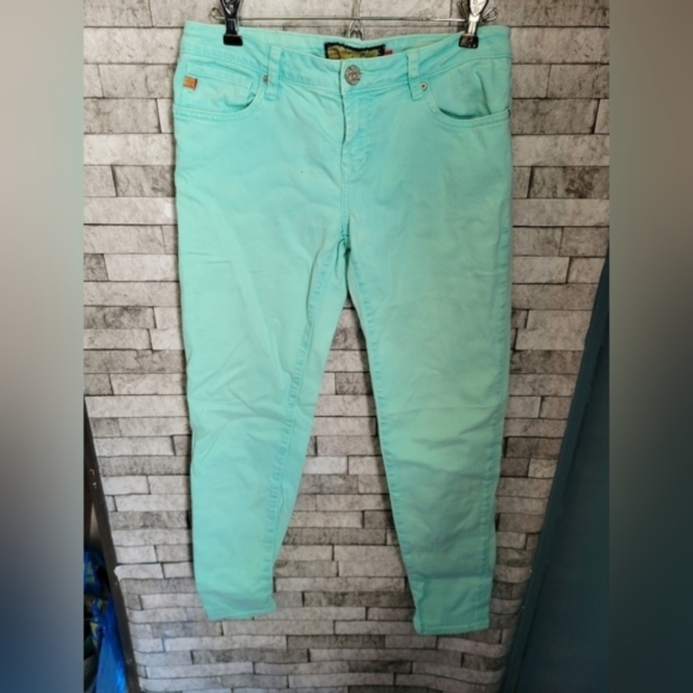 Dear John Joyrich Comfort Skinny Size 27‎ teal jeans